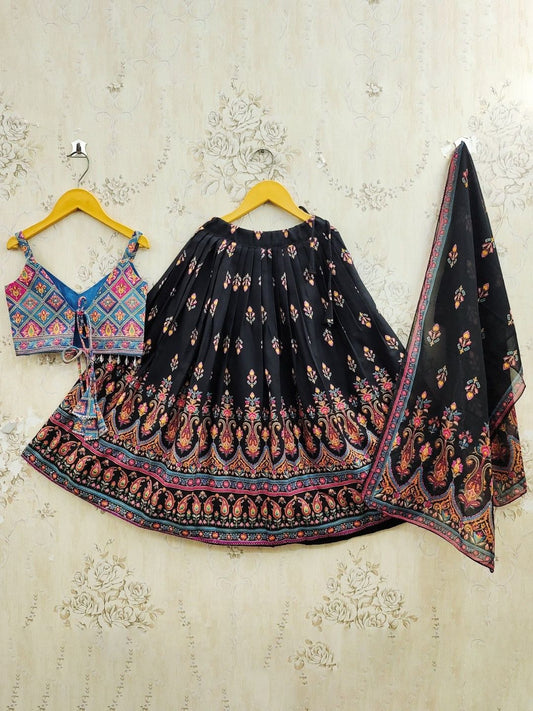 Girls Printed Ready to Wear Lehenga & Blouse With Dupatta