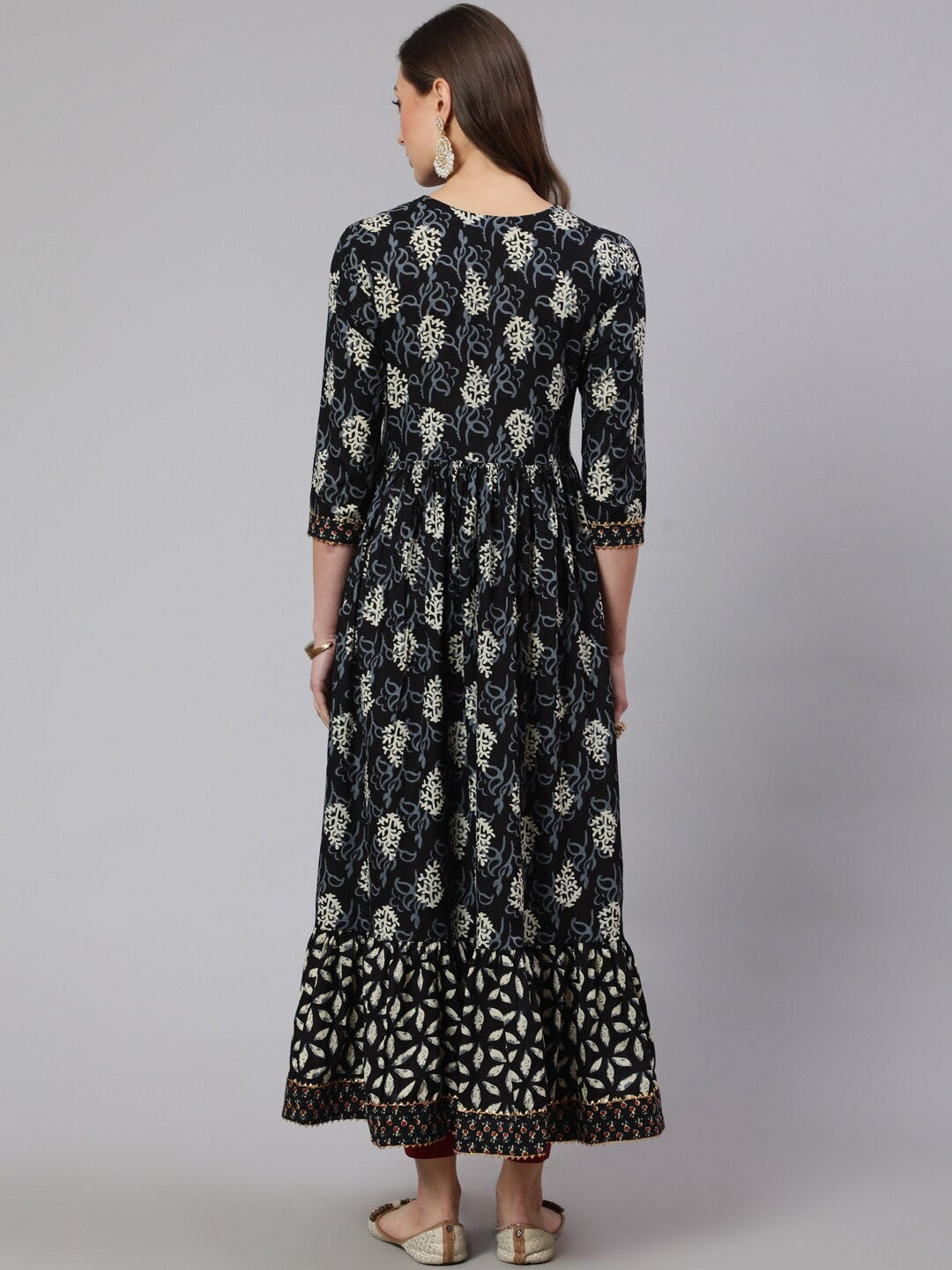 Ethnic Motifs Printed Pure Cotton Anarkali Kurta