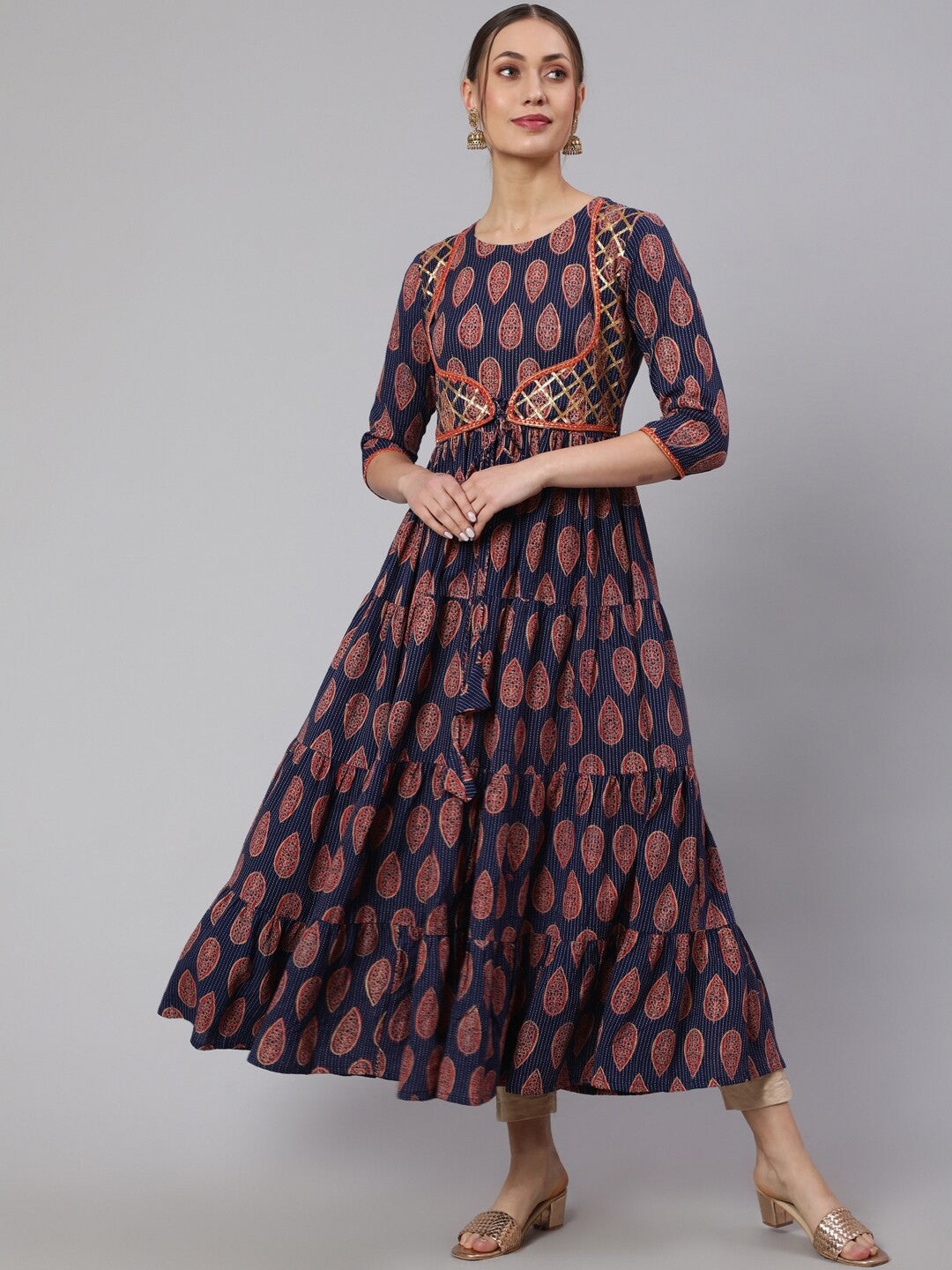 Paisley Printed Anarkali Kurta