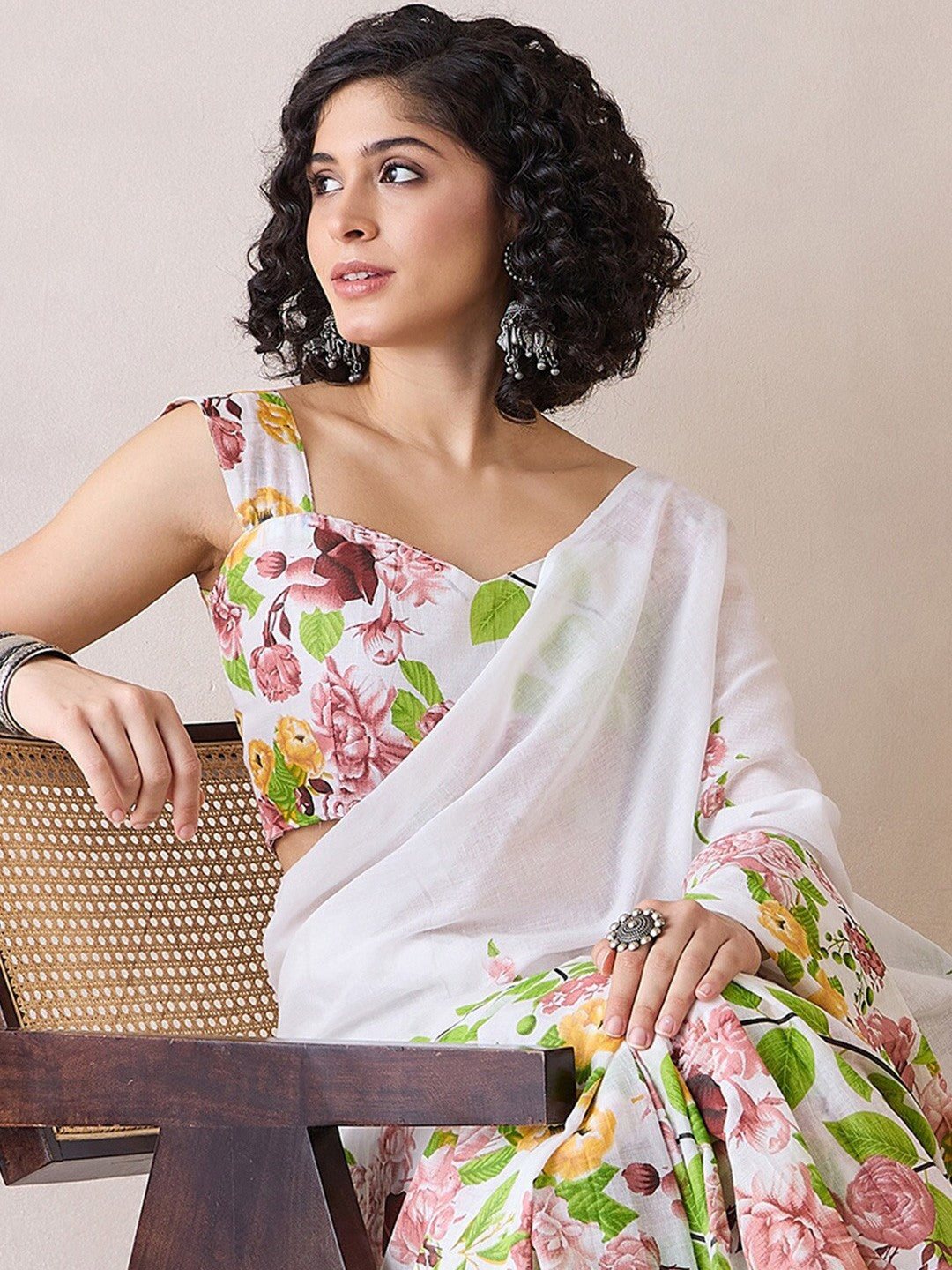 Floral Pure Cotton Ready to Wear Block Print Sarees