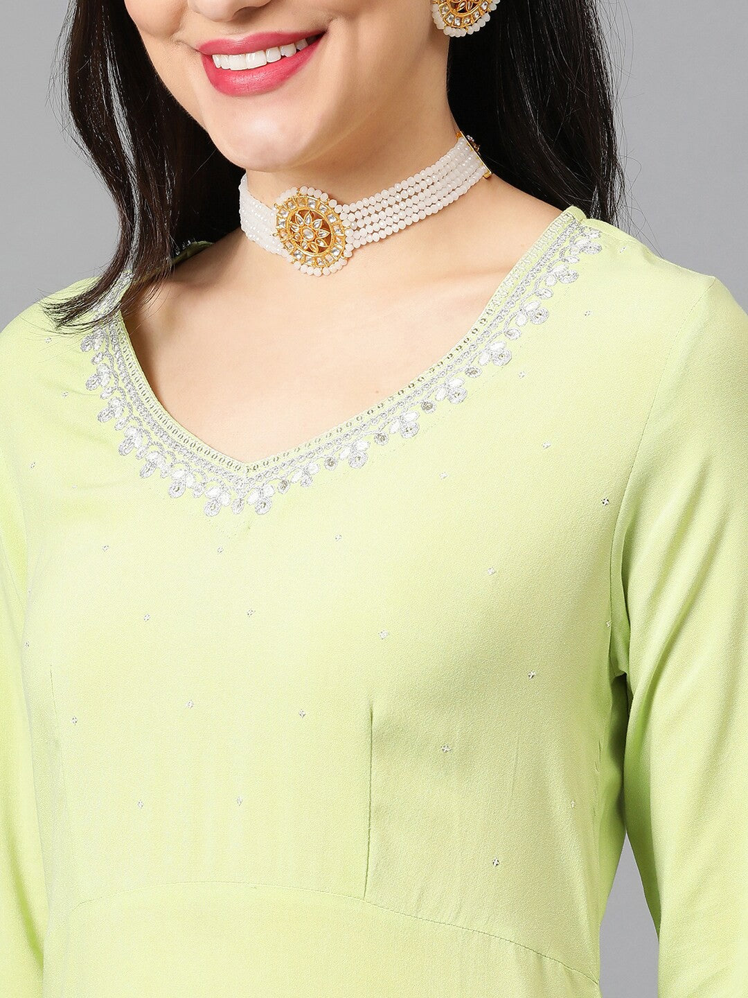 Women Ethnic Motifs Embroidered Regular Zardozi Kurta with Trousers & With Dupatta