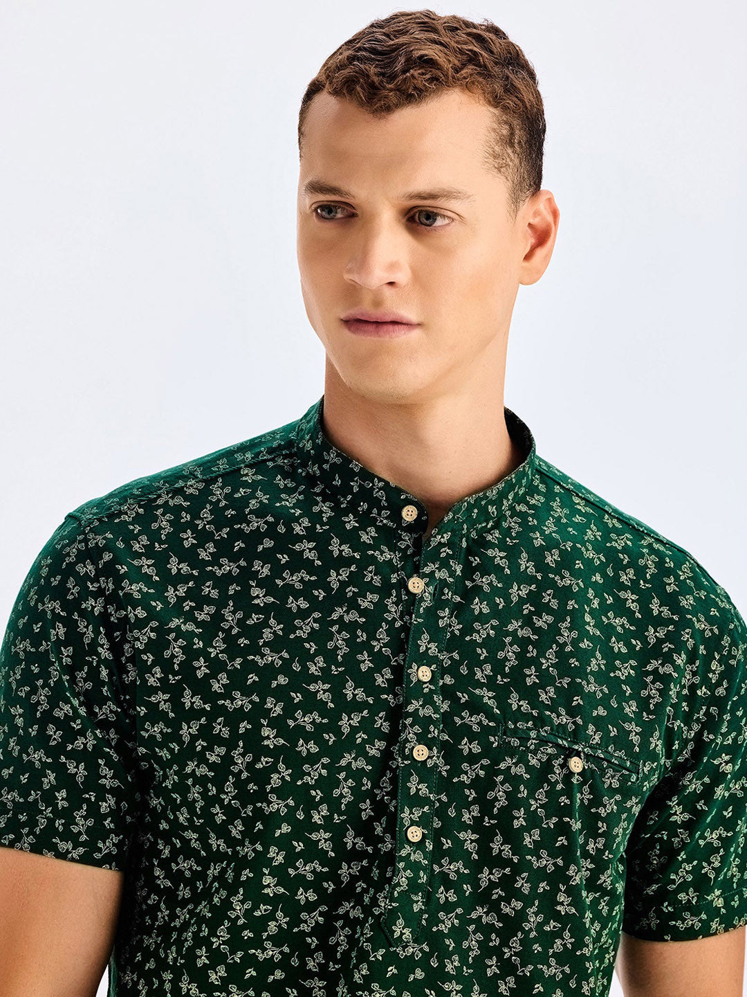 Floral Printed Cotton Strigth Kurta
