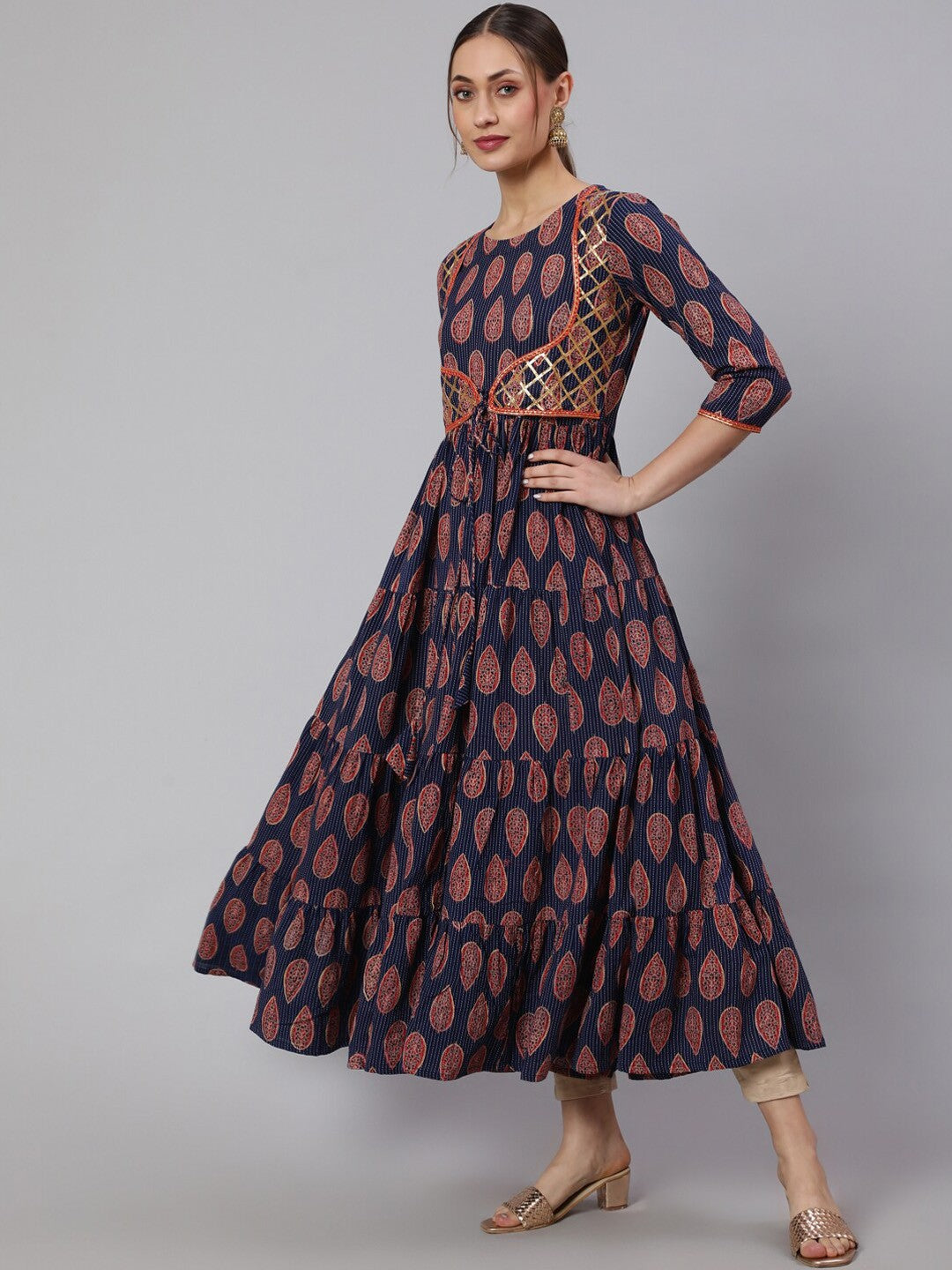 Paisley Printed Anarkali Kurta