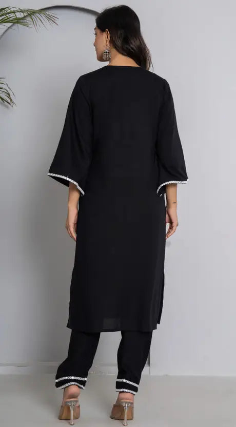Women Viscose Rayon Kurta Pant Dupatta Set