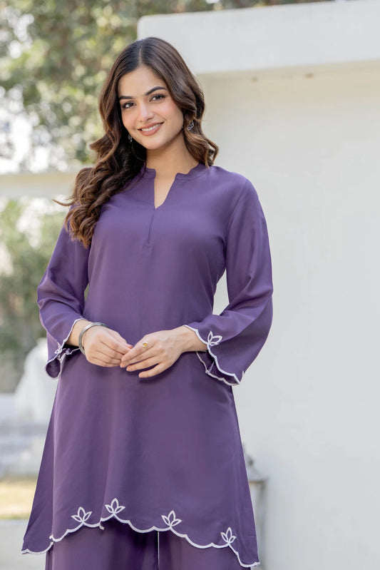 Women Cotton Rayon Kurta Palazzo Set