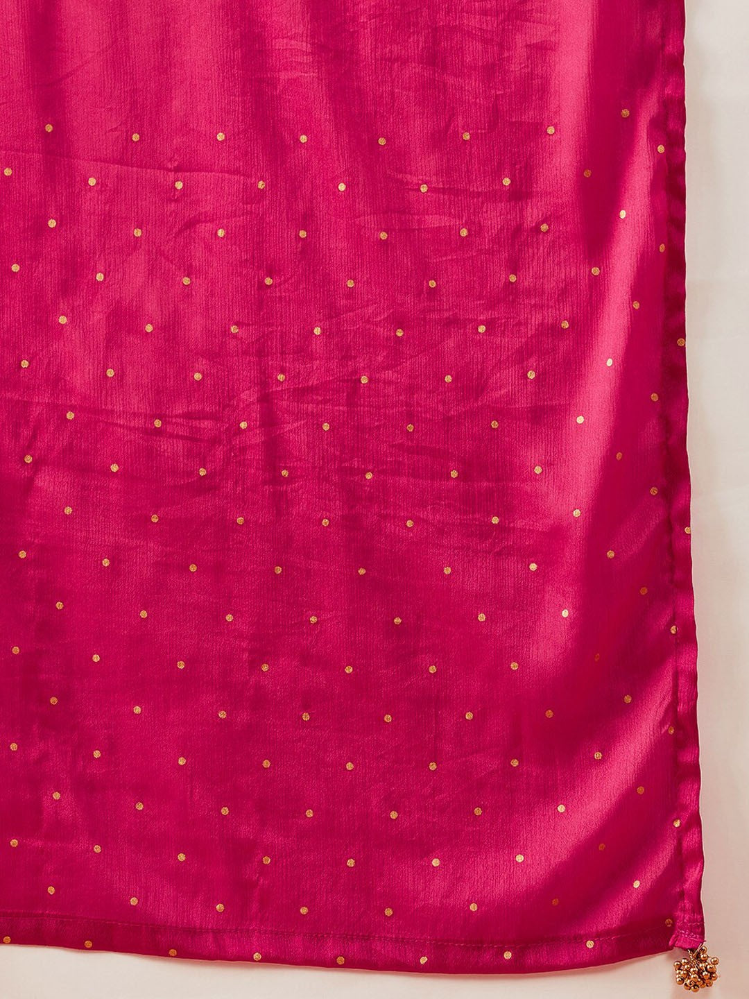 Pink Square Neck Kurta With Trouser & Dupatta