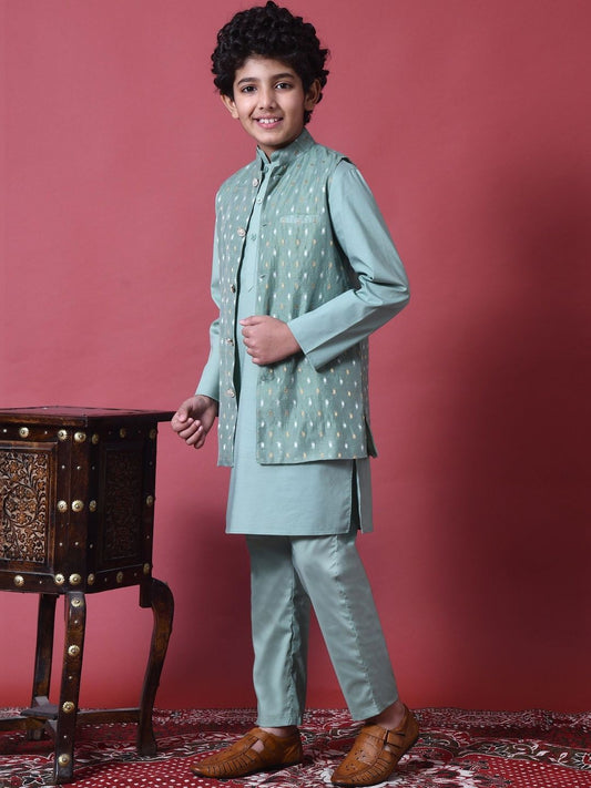 Boys Regular Pure Cotton Kurta with Trousers