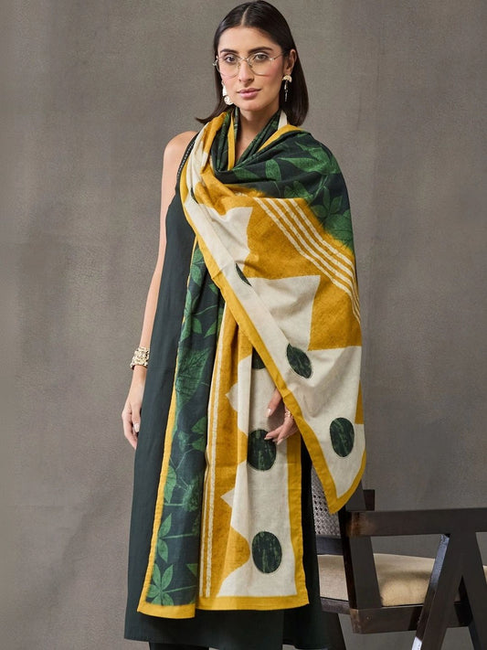 Women Ethnic Motifs Regular Pure Cotton Kurta with Trousers & With Dupatta