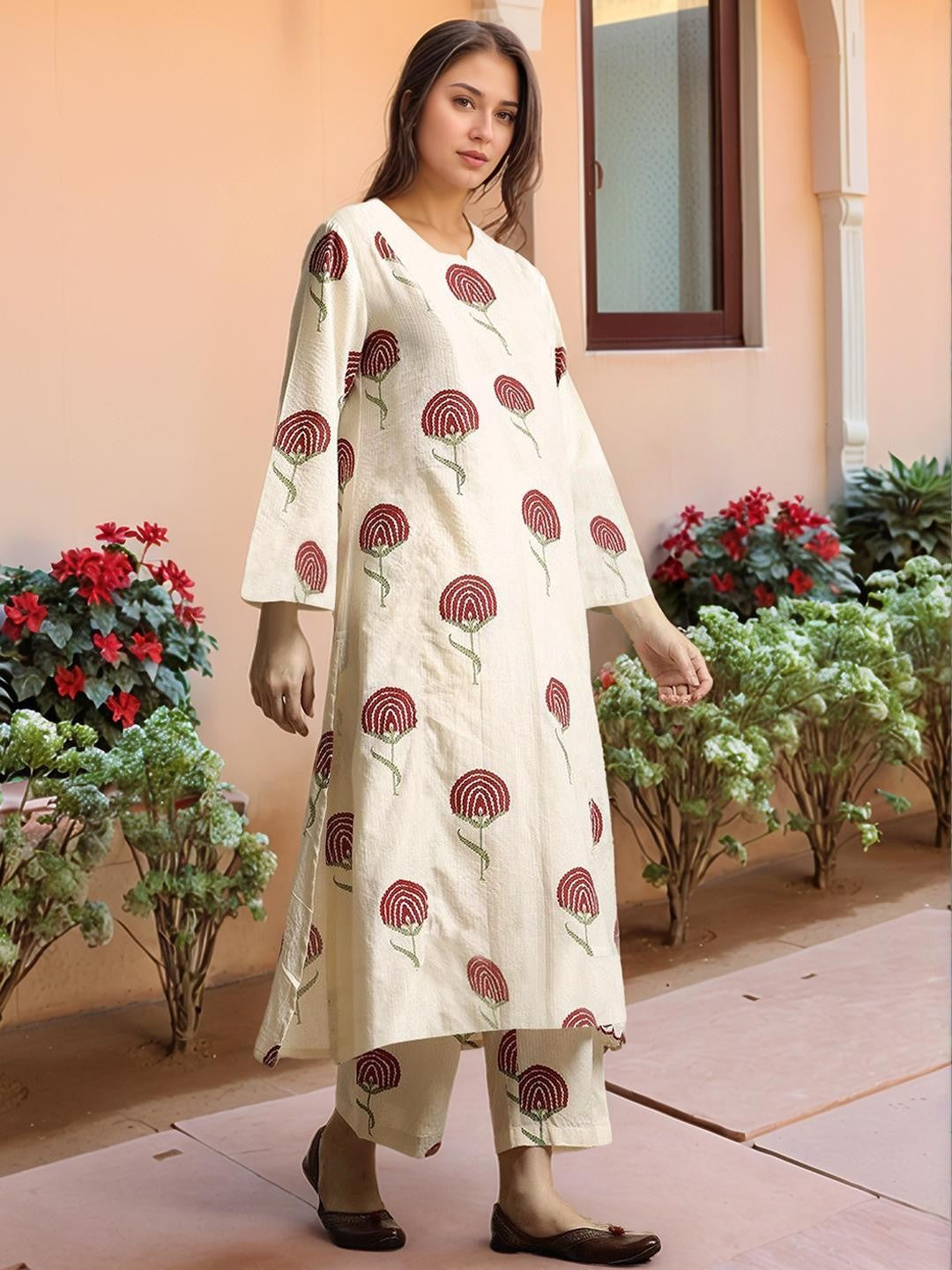 Women Viscose Rayon Printed Kurta Sets