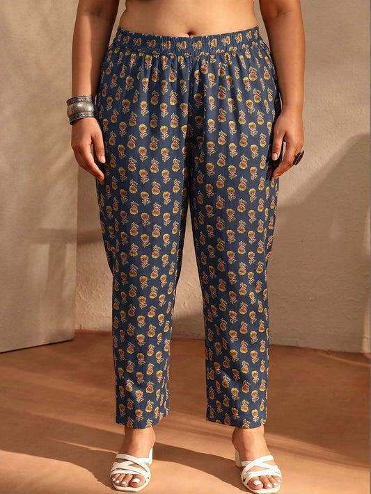 Women Floral Printed Angrakha Kurta with Trousers & With Dupatta