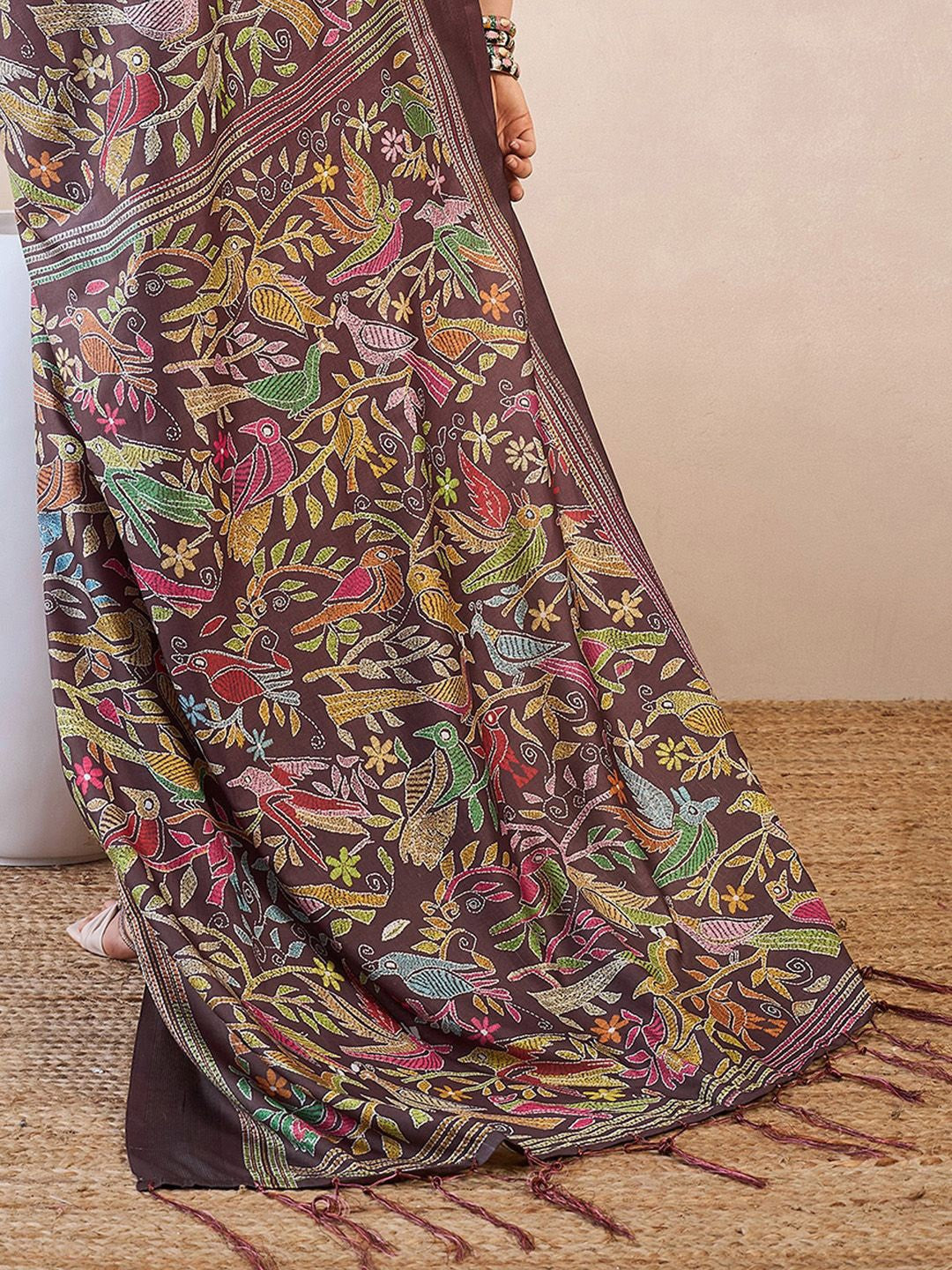 Ethnic Motifs Block Printed Ready to Wear Sarees