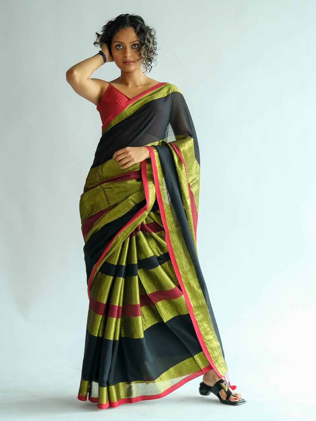 Black Woven Design Saree