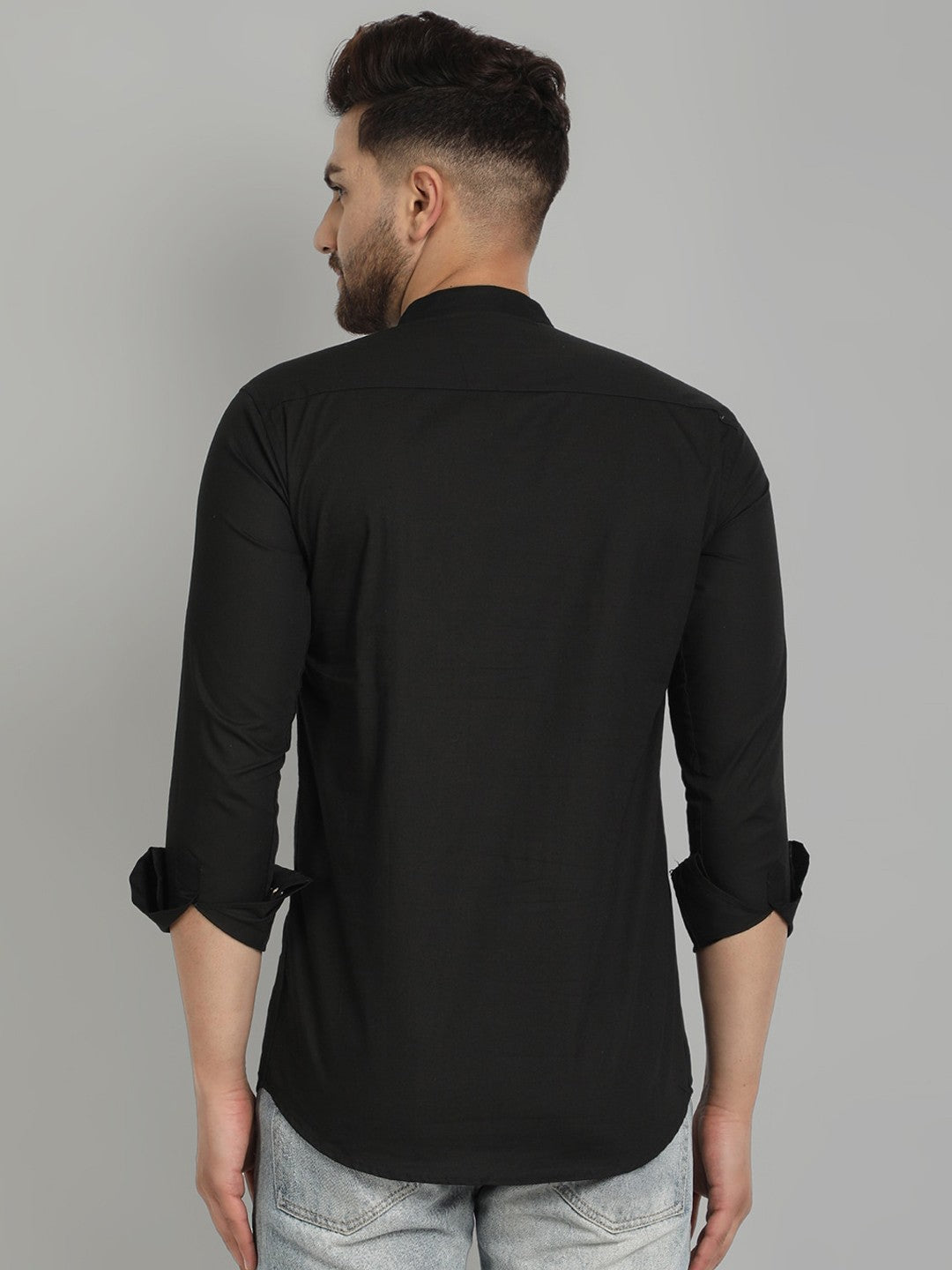 Majestic Mandarin Collar Straight Short Pure Cotton Kurta