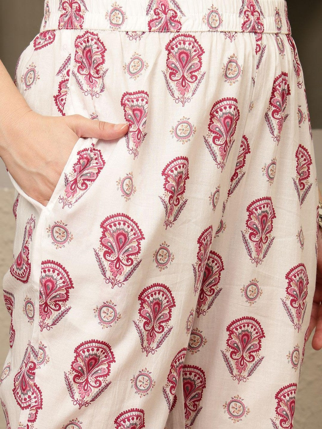 Mauve Paisley Embroidered Sequinned Anarkali Kurta With Trousers & Dupatta