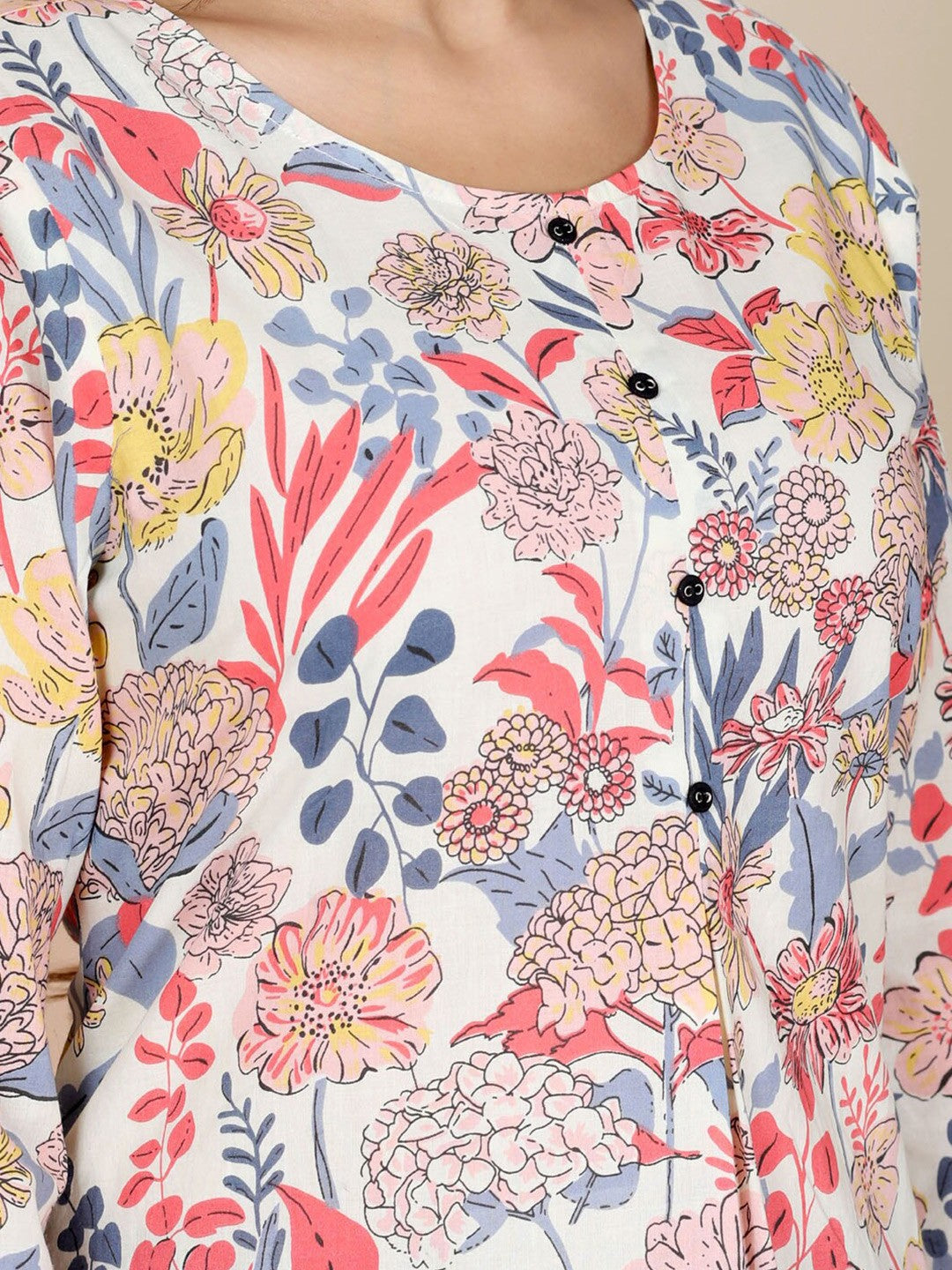 Floral Printed Pure Cotton Kurti