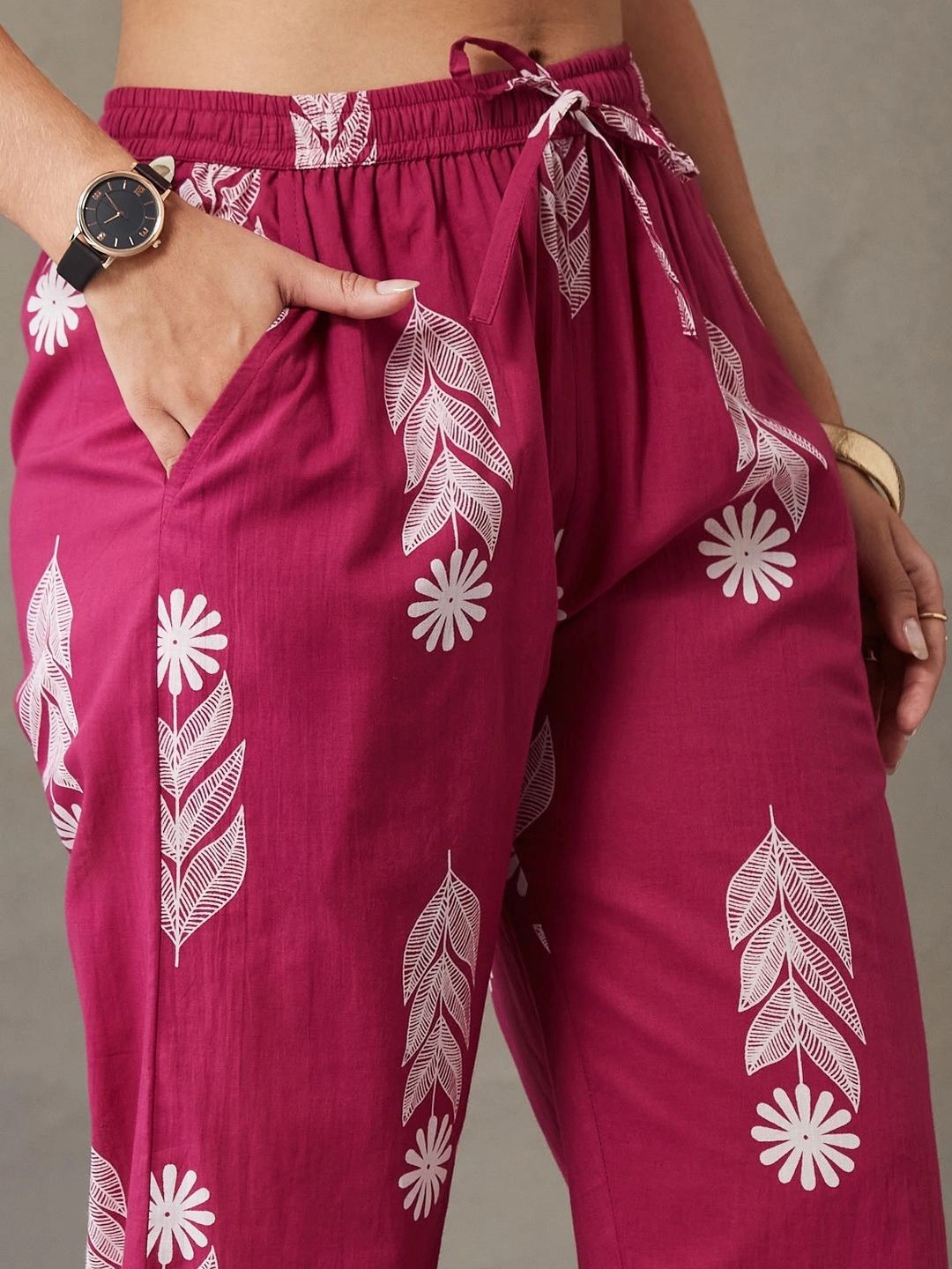 Women Ethnic Motifs Printed Regular Pure Cotton Kurta with Trousers & With Dupatta