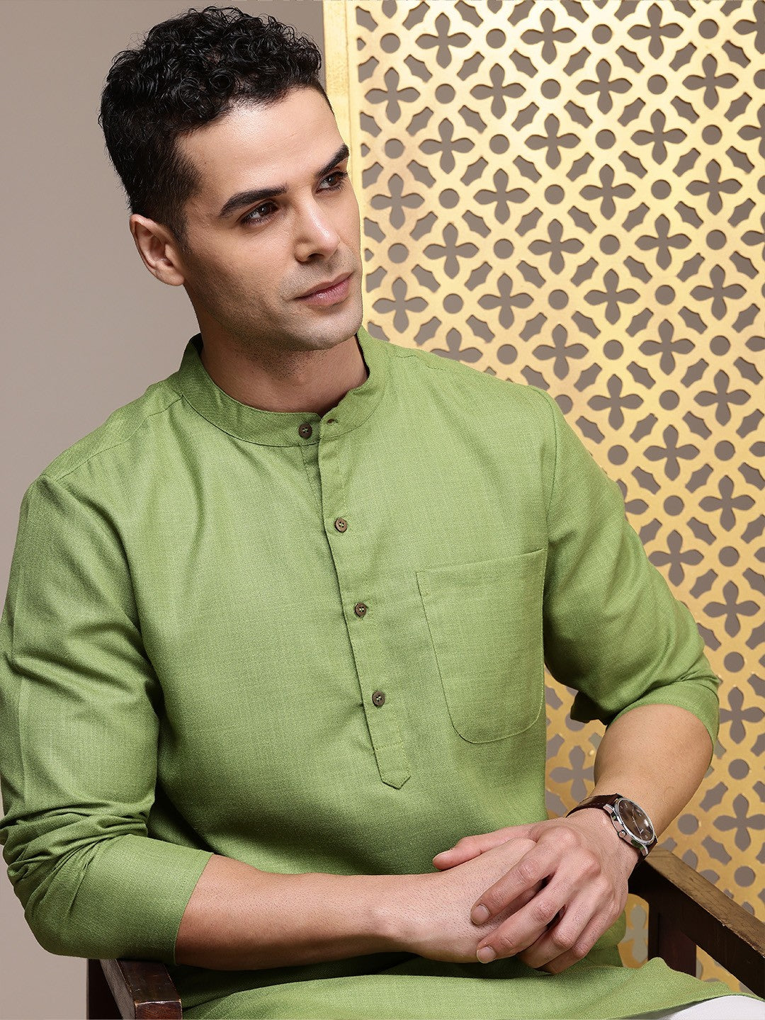 Band Collar Rozana Kurta