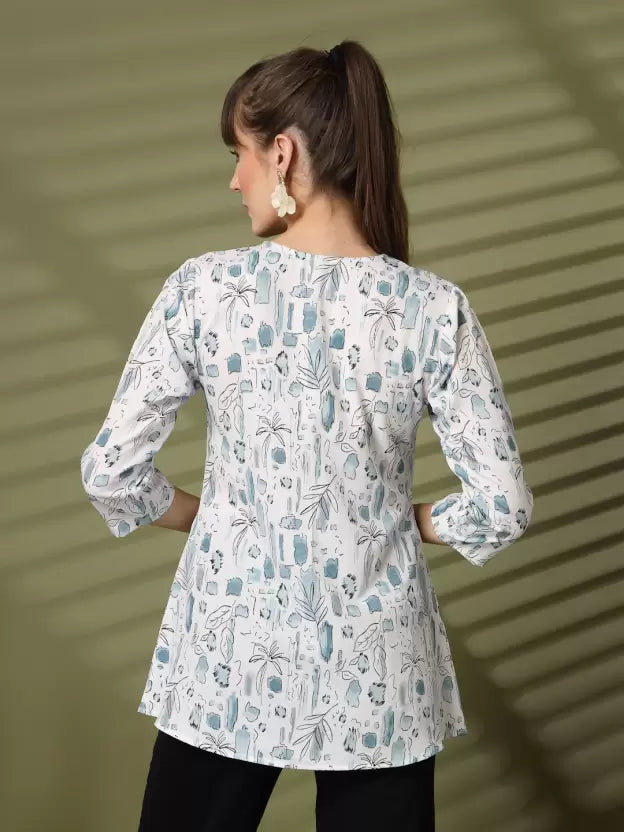 Casual Regular Sleeves Printed Women Top