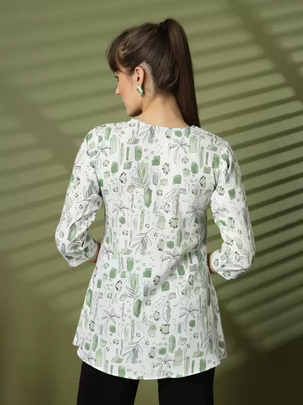 Casual Regular Sleeves Printed Women Top