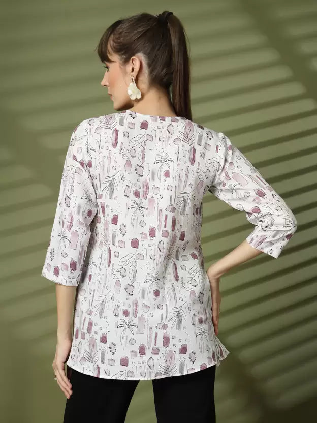 Casual Regular Sleeves Printed Women Top