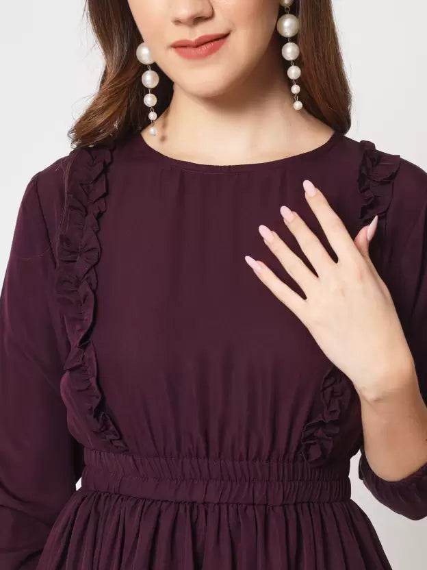 Women A-line Purple Dress