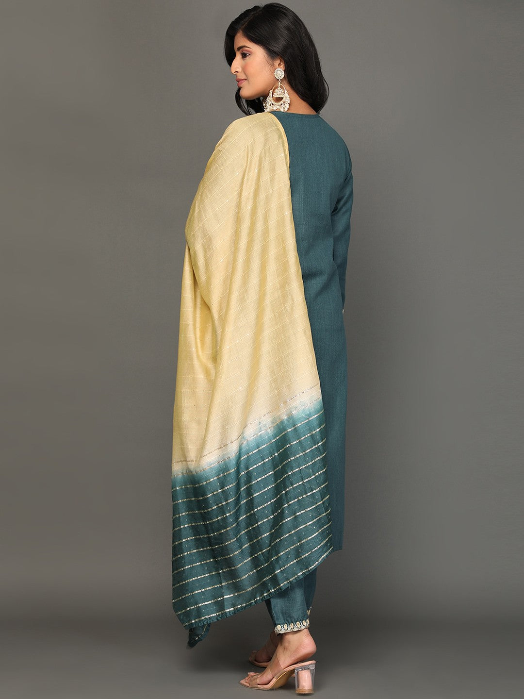 Ethnic Motifs Embroidered Regular Thread Work Kurta with Trousers & Dupatta