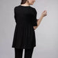 Casual Regular Sleeves Embroidered Women Black Top