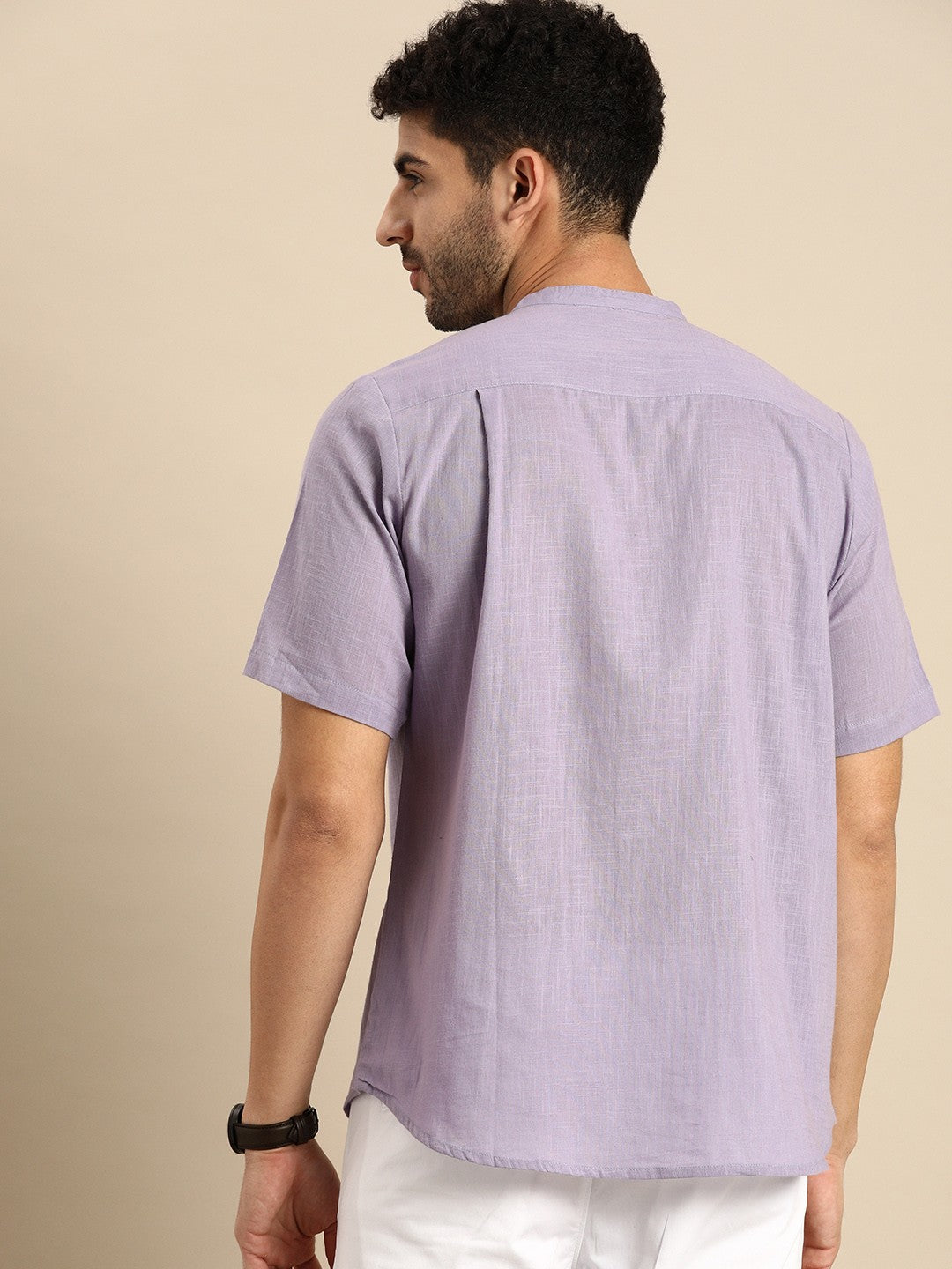 Men Lavender Pastels Pure Cotton Kurta