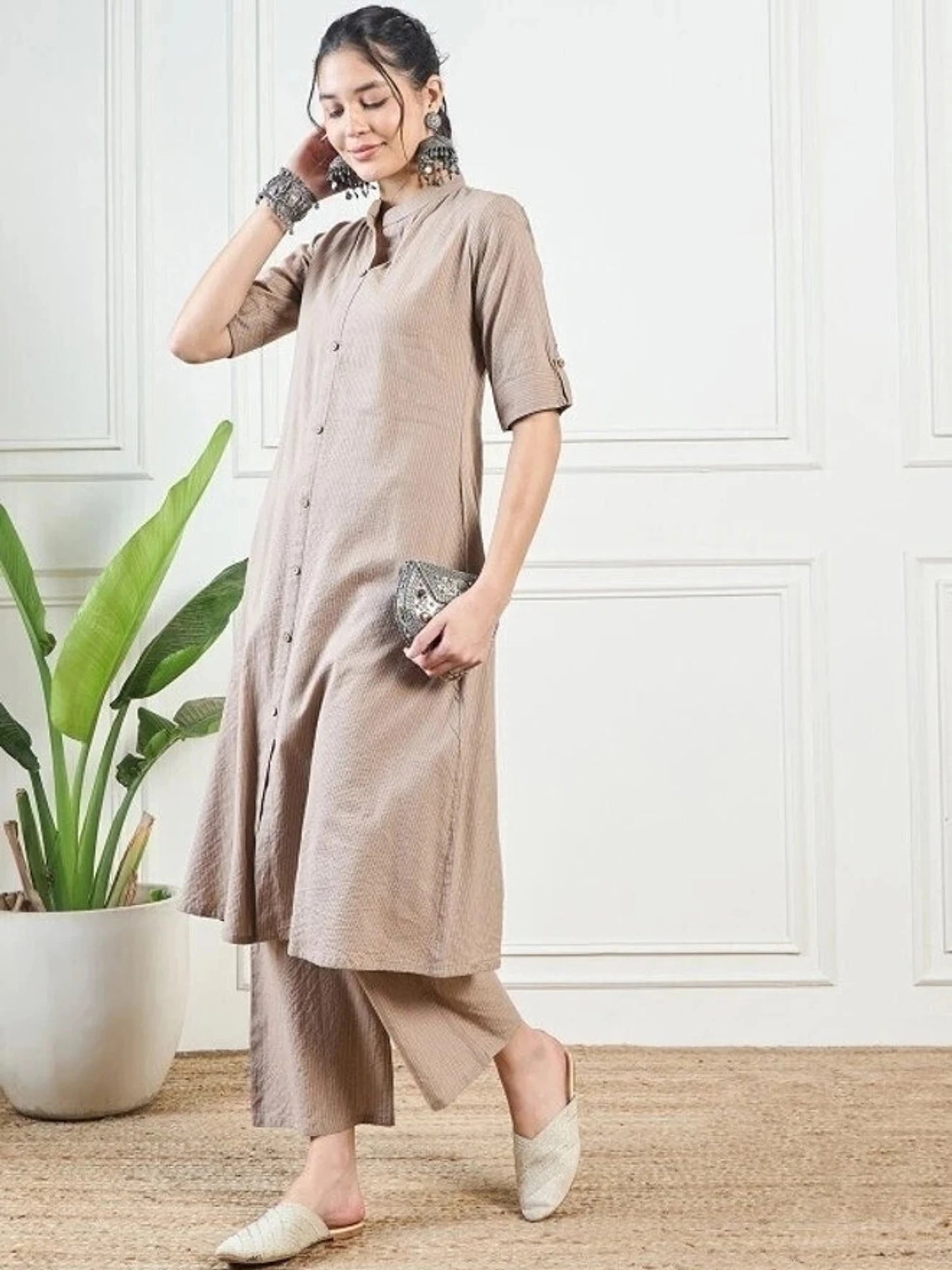 Women Pure Cotton Kurta Palazzo Set