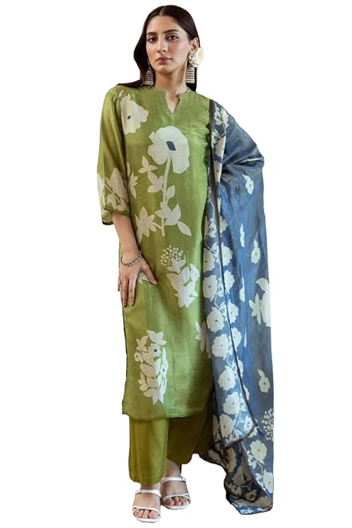 Women's Cotton Kurta Pant Dupatta Set