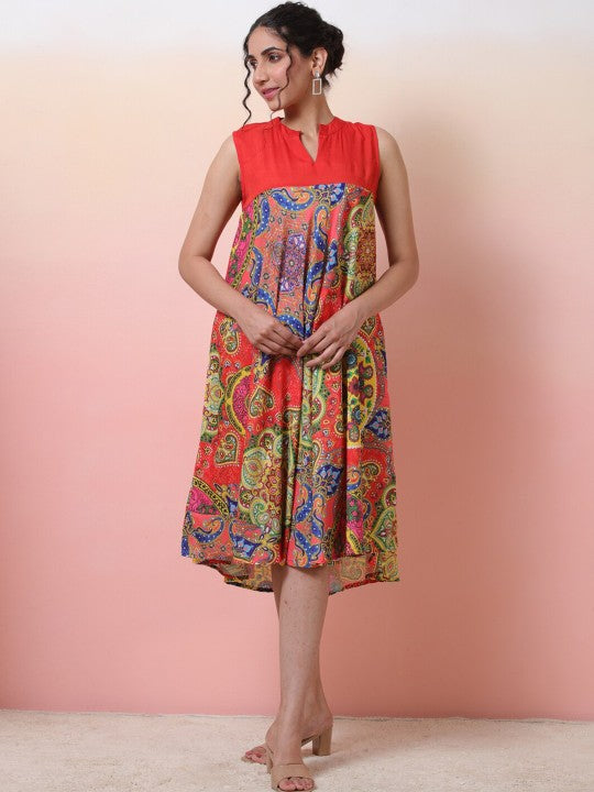 Ethnic Motifs Printed A-Line Dress