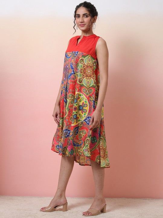 Ethnic Motifs Printed A-Line Dress