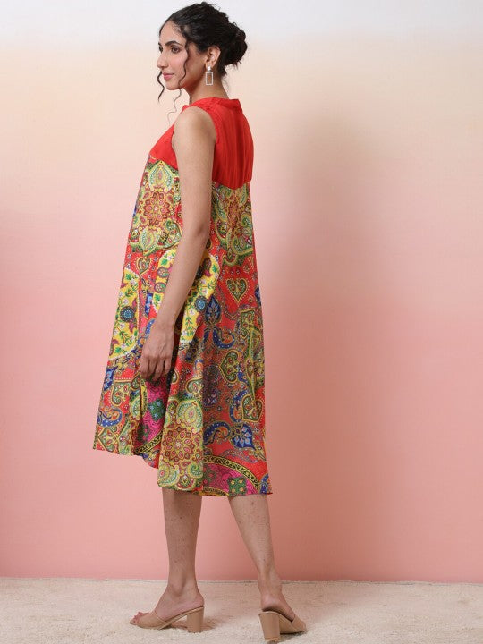 Ethnic Motifs Printed A-Line Dress