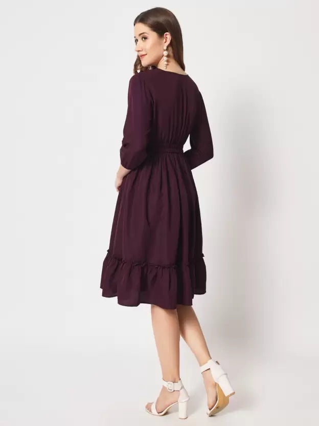 Women A-line Purple Dress