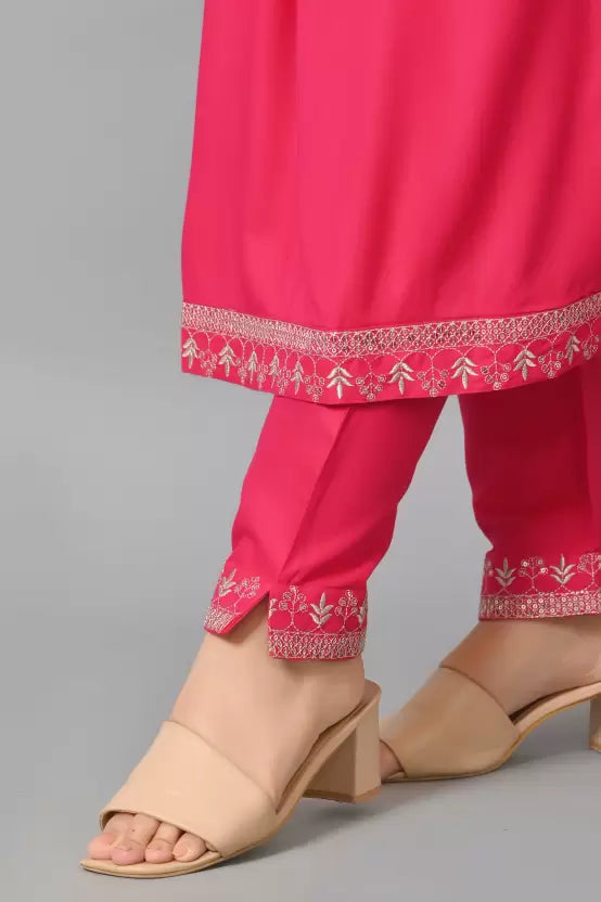 Women Pink Nyra-Cut Kurta set