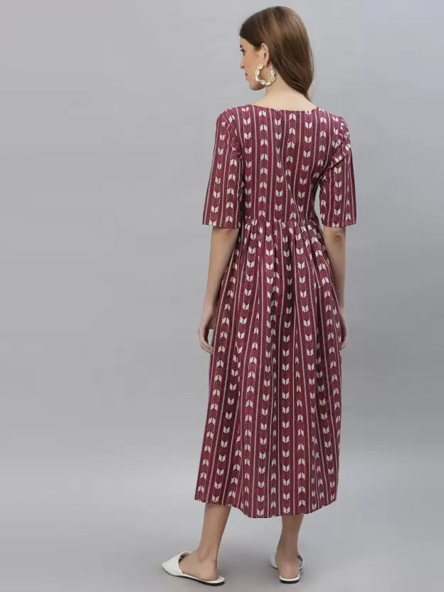 Women Printed Cotton Blend Ethnic Dress