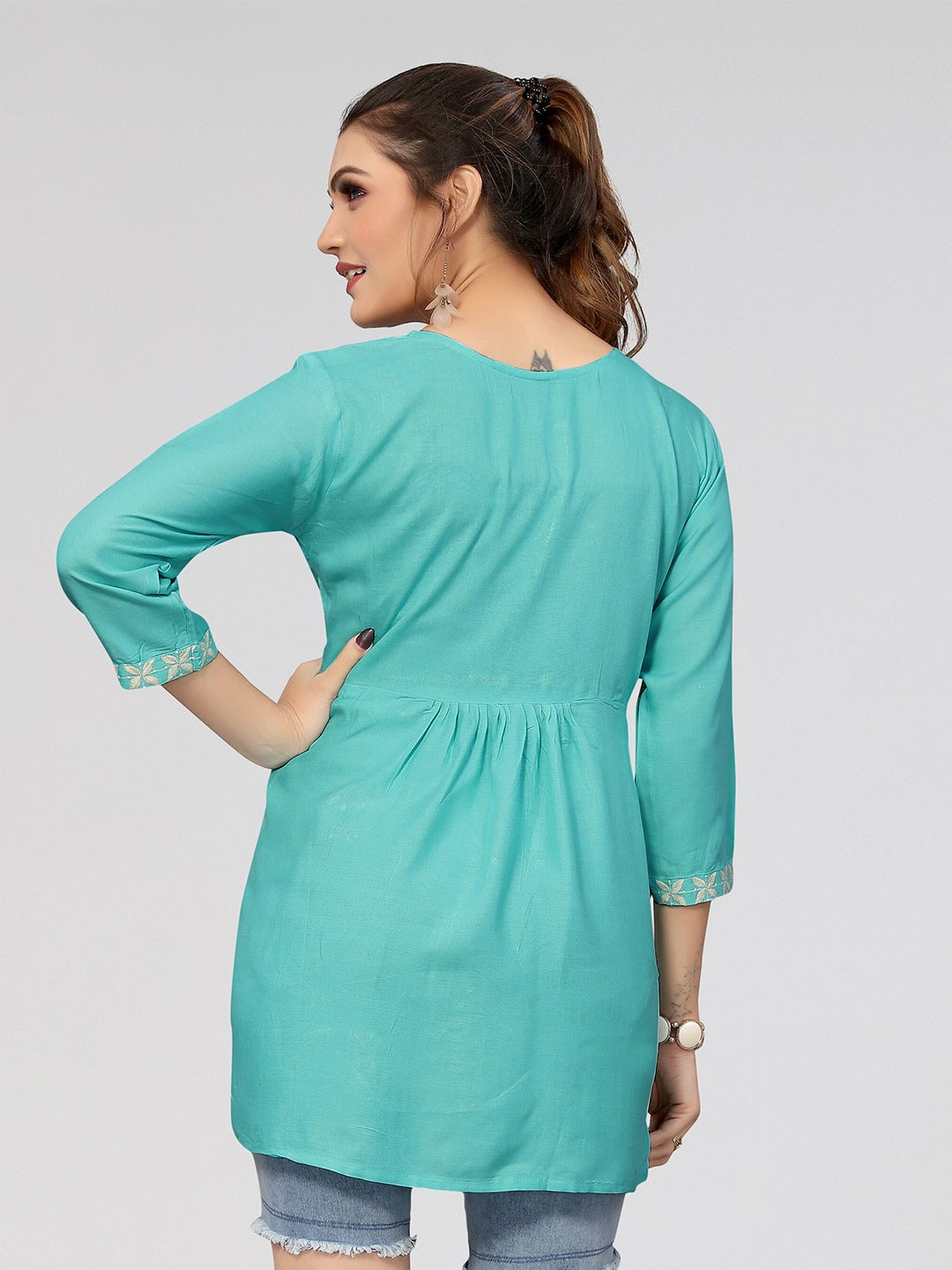 Casual Regular Sleeves Embroidered Women Top