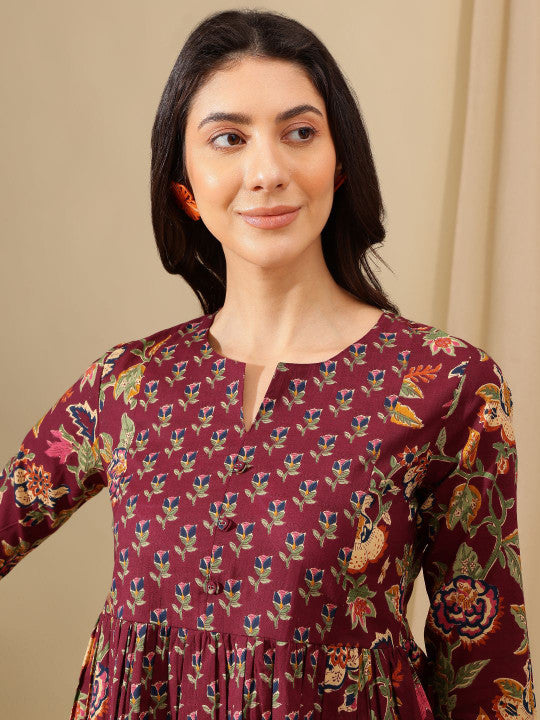 Women Floral Print Cotton Top