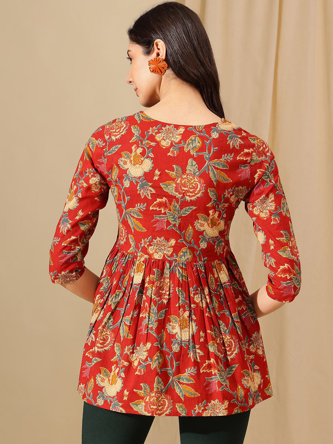 Women Floral Print Cotton Top