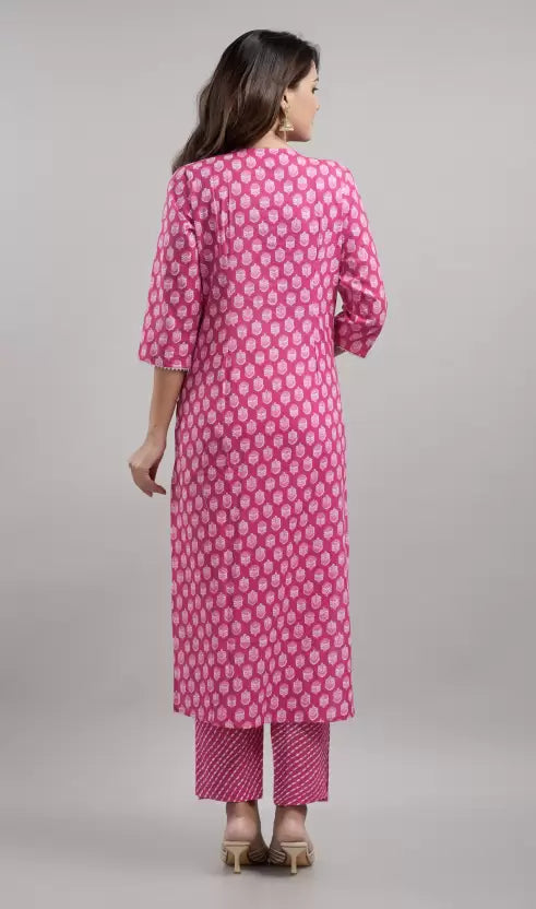 Floral Print Kurta Trouser Pant & Dupatta Set