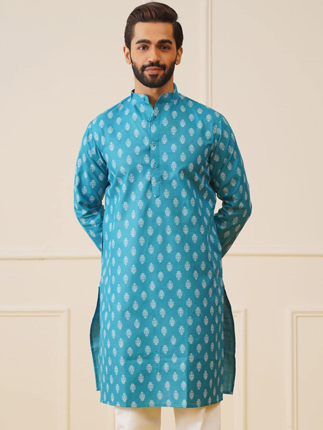 Floral Printed Cotton Straight Kurtas