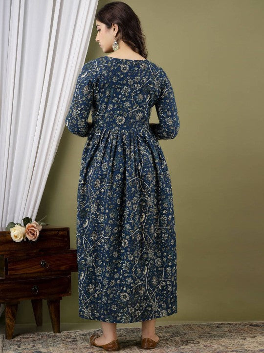 Floral Printed Gotta Patti Anarkali Kurta