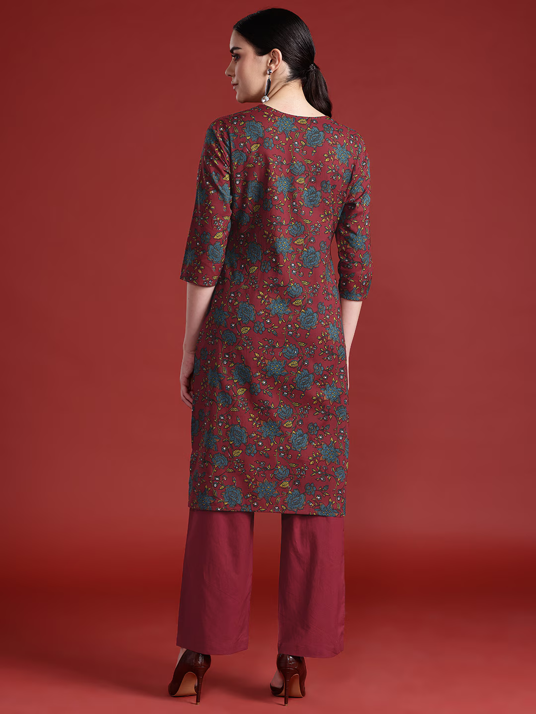 Floral Print Pure Cotton Kurta with Palazzos
