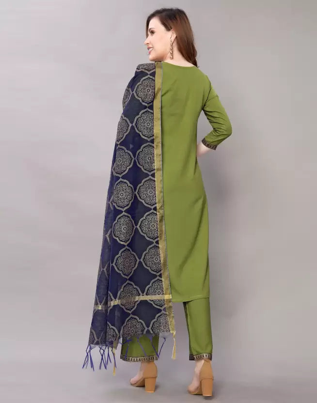 Green Kurta set with Dupatta