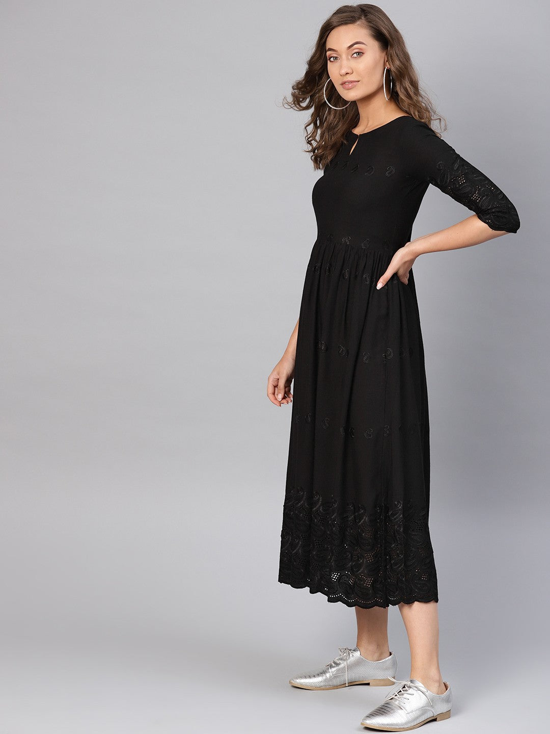 Women Black A-Line Dress