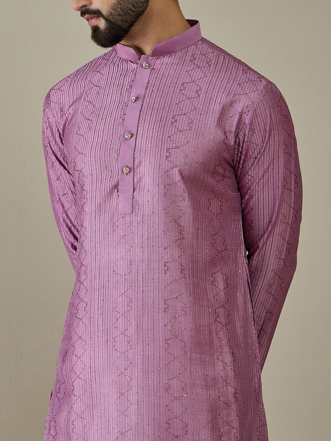 Men Ethnic Motifs Embroidered Thread Work Kurta