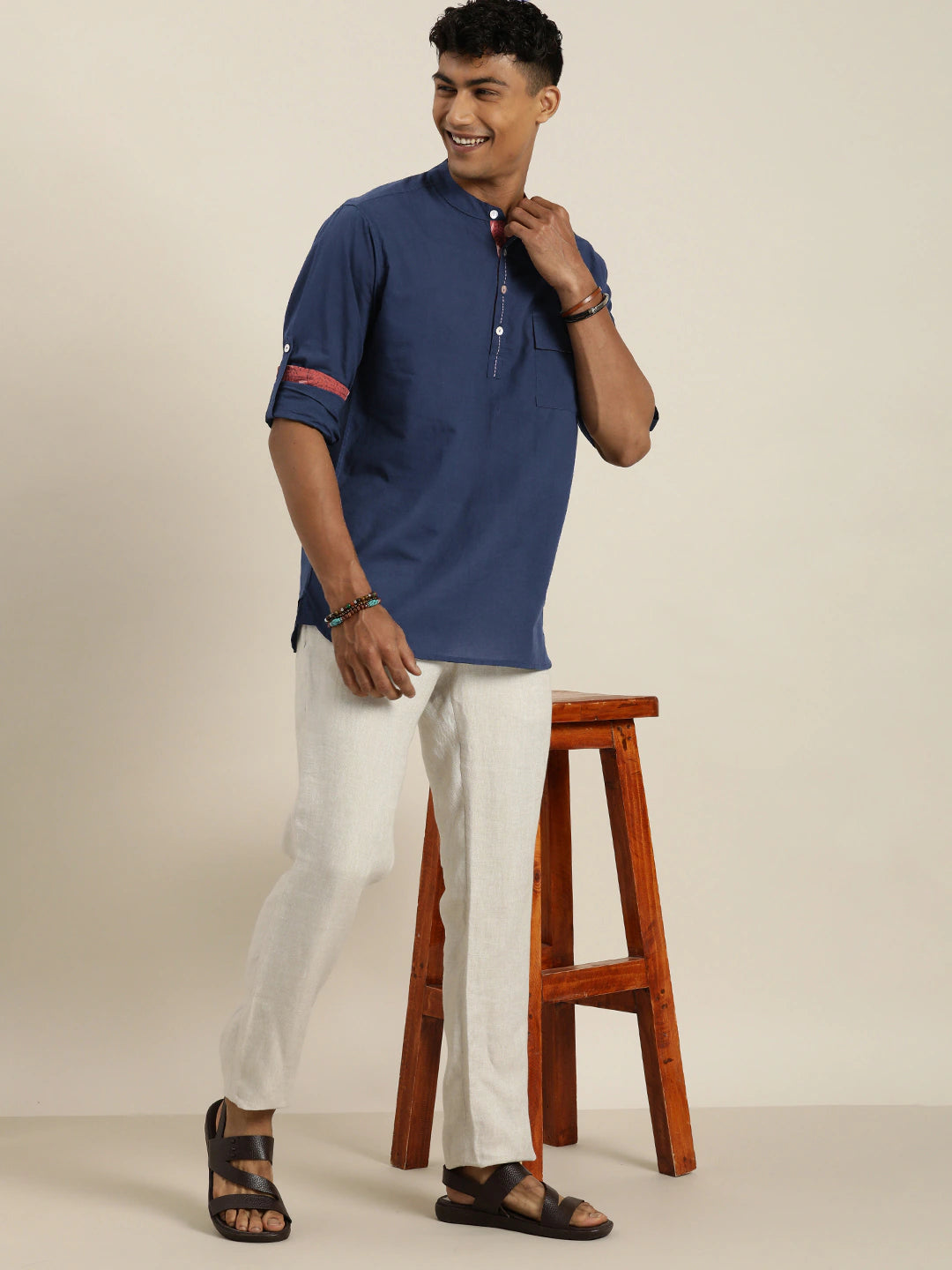 Men Solid Straight Kurta