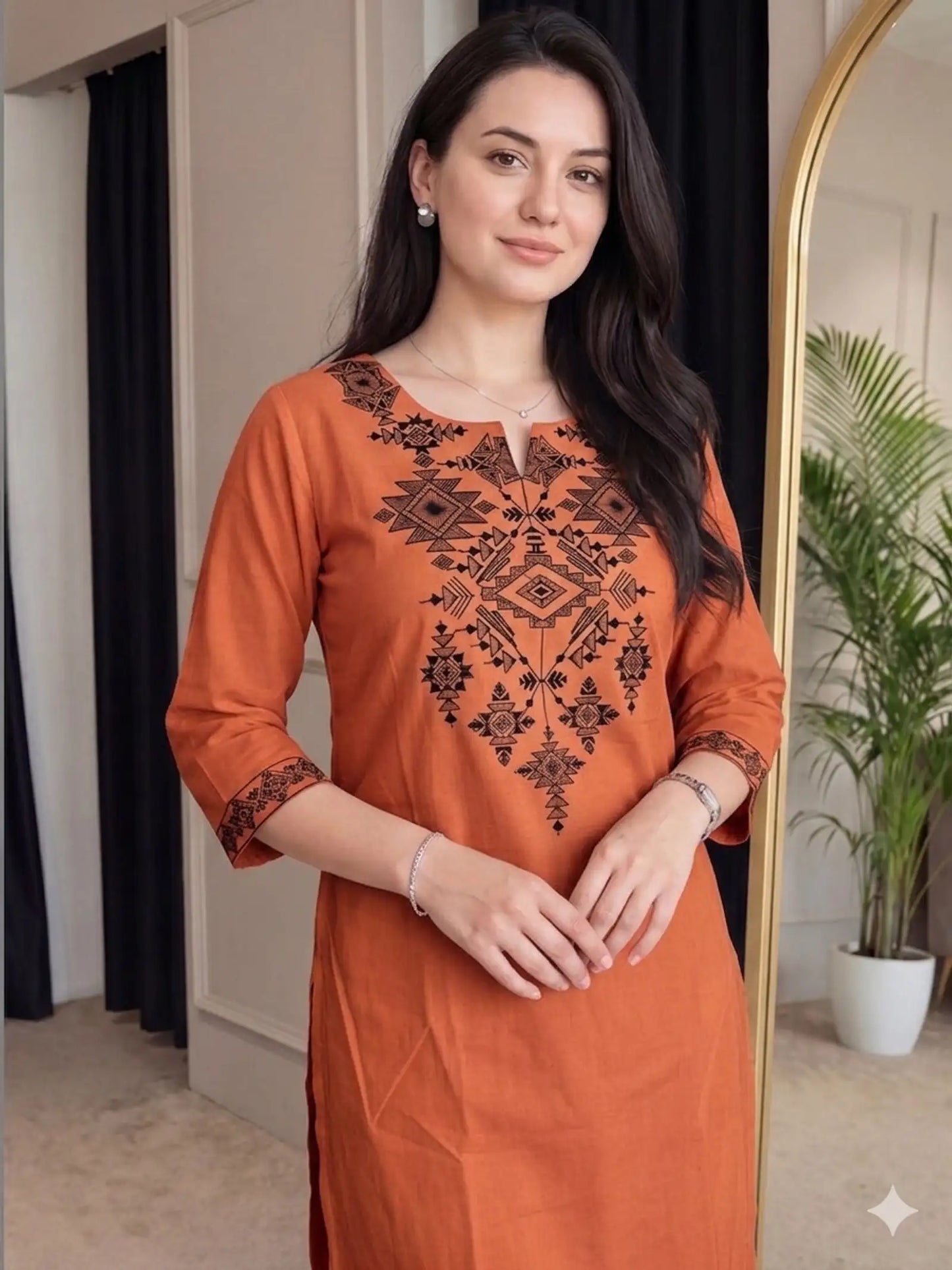 Women Khadi Cotton Kurta Pyjama Set