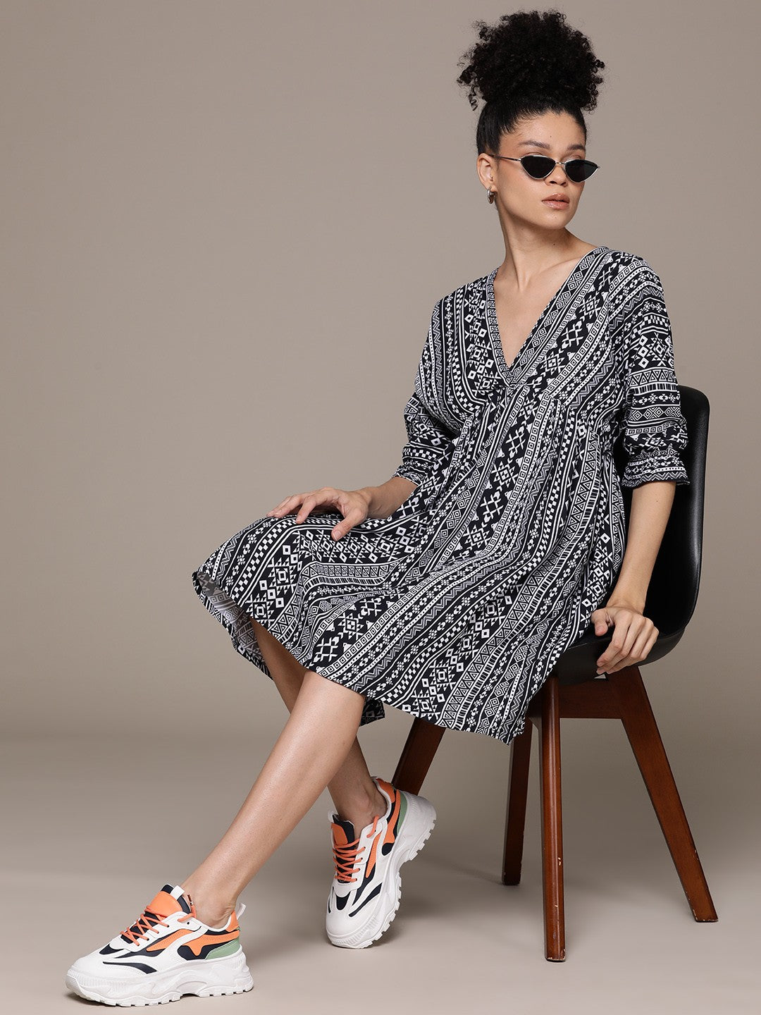Print A-Line Dress