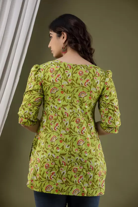 Casual Regular Sleeves Printed Women Multicolor Top